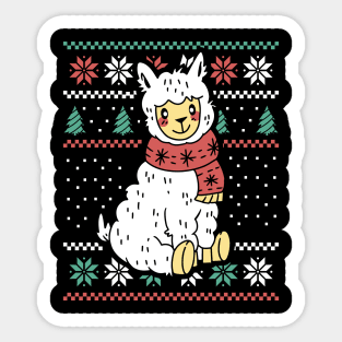 Festive Llama Holiday Cheer Sticker